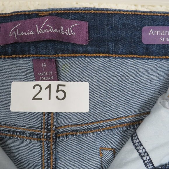 Gloria Vanderbilt* Women's Jeans Size 14~ Amanda 2.0 Slim Leg‎ - Picture 5 of 10